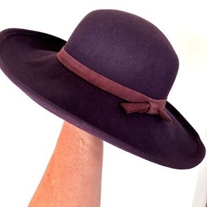 Vintage Bollman Women's 100% Wool Felt Hat Purple 90's